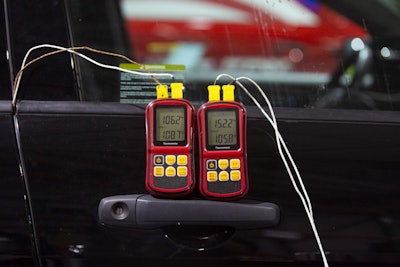 Using the Police Interceptor Utility’s own powertrain and climate control systems, the software solution enables vehicles to elevate passenger compartment temperatures beyond 133 degrees Fahrenheit. (Photo: Ford)