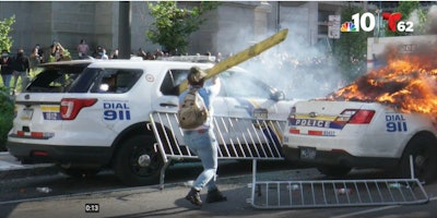 Lore-Elisabeth Blumenthal is accused of burning Philadelphia police vehicles during an anti-police protest on May 30. (Photo: NBC Philadelphia Screen Shot)