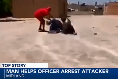 Civilians rushed to the aid of an officer with the Midland (TX) Police Department after a man attacked the officer and attempted to take his gun.