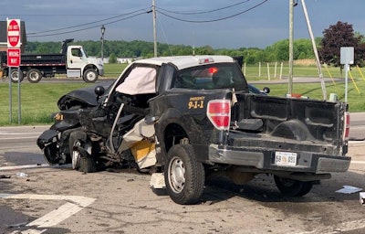 A Monroe County, MI, Sheriff's deputy was critically injured in a Wednesday crash. (Photo: Michigan State Police)