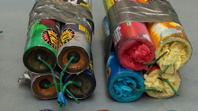 Some of the 'fireworks' recovered by Seattle police from a van abandoned near rioting. (Photo: Seattle PD)