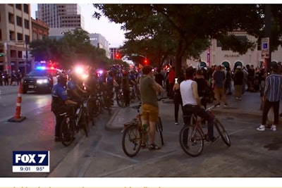 During protests over the in-custody death of George Floyd in May, officers in Austin (TX) have used bicycles to block people in the crowd from getting onto roadways, and now the bike shop that had had the contract to sell and service those bicycles has cancelled its contract with the department.