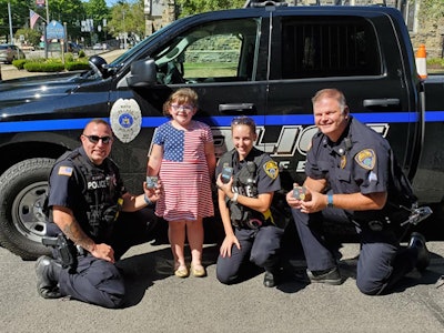 Officers with the Bath (NY) Police Department were visited by a six-year-old girl who wanted to give thanks to them for their service to the community, and give to them some tokens of appreciation she made by hand.