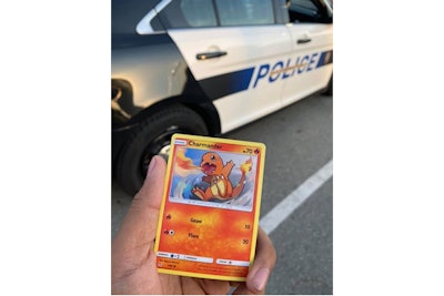An officer with the Bakersfield Police Department a calmed distraught nine-year-old boy by sharing his interest in Pokémon. Now he carries with him in his vest a Pokémon card given to him by the boy.