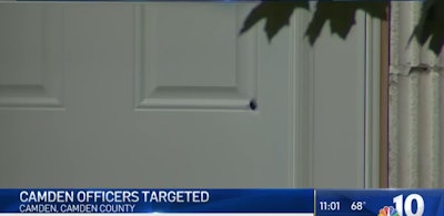 Shots were fired Tuesday night at the home of two married Camden County, NJ, police officers. (Photo: NBC Screen Shot)