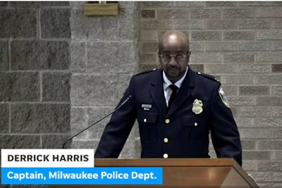 Captain Derrick Harris spoke at the memorial service for Officer Thomas Kline on Monday—who died by suicide in early September—saying, 'I will grieve his loss forever.'