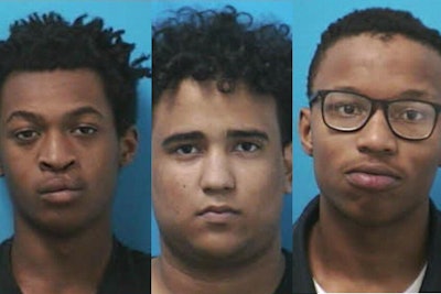 Three teens—from left to right, Daniel Miller, Zachary Smith, and Kendrell Ellison were charged with aggravated robbery.