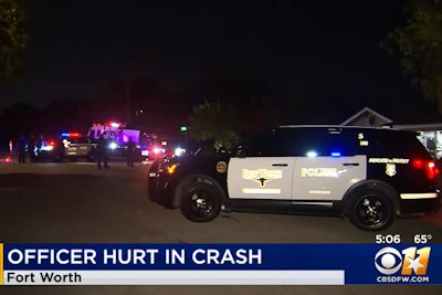 An officer with the Fort Worth (TX) Police Department is now recovering from injuries sustained when a civilian vehicle collided with his patrol car on Wednesday night.