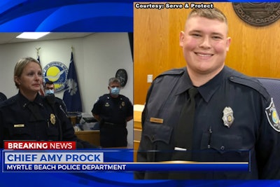 Officer Jacob Hancher was shot and killed as he responded to a call of a domestic dispute on Saturday night.