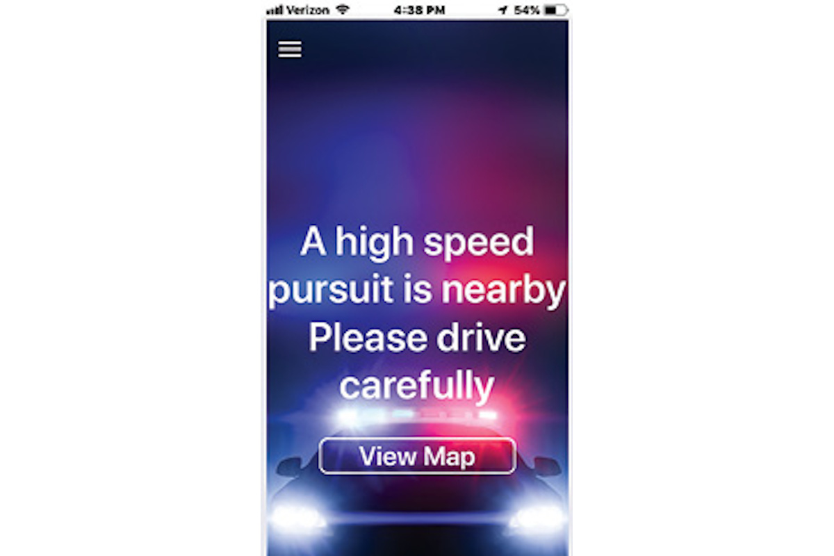 PursuitAlert is a two-part system. Officers can trigger an alert via a center console control panel or a laptop solution. Motorists receive the alert on a free phone app. (Photo: PursuitAlert)