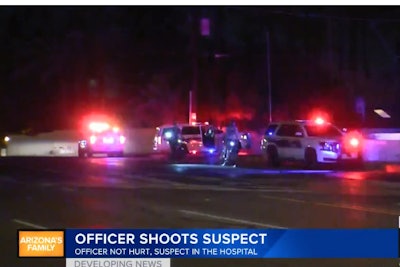 An officer with the Phoenix (AZ) Police Department shot and wounded a knife-wielding man as he moved toward the officer after being told the drop the weapon.