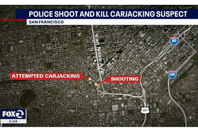At least one officer with the San Francisco Police Department discharged a sidearm in response to a suspected carjacking incident, fatally wounding the alleged offender.