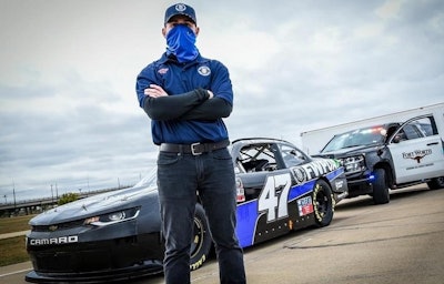 Nascar driver Kyle Weatherman drove the Fort Worth Police Officers Association Camaro in a weekend race. (Photo: FWPOA)