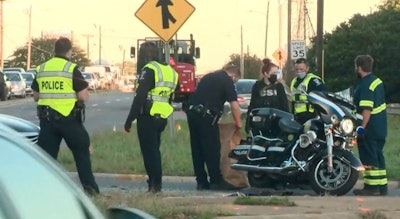 A Huntersville, NC, police officer was injured while working a motorcade for First Lady Melania Trump. (Photo: WCNC Screen Shot)