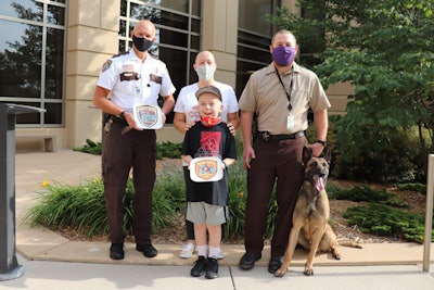 A nine-year-old boy suffering from a debilitating disease who was named an honorary sheriff's deputy by the Olmstead County Sheriff's Office earlier this year has returned to the hospital for treatment.