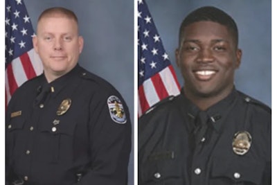 Maj. Aubrey Gregory and Officer Robinson Desroches were shot Sept. 23. (Photo: LMPD)