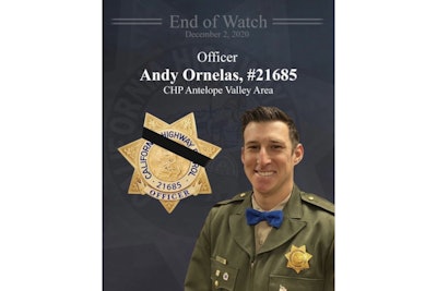 Officer Andy Ornelas of the California Highway Patrol died Wednesday from injuries suffered in a Nov. 23 motorcycle accident.