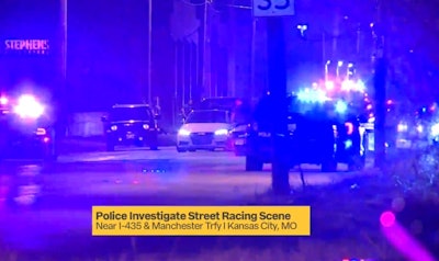 Kansas City officers ended a 'sideshow' Tuesday night using spike strips. (Photo: Fox 4 Screen Shot)