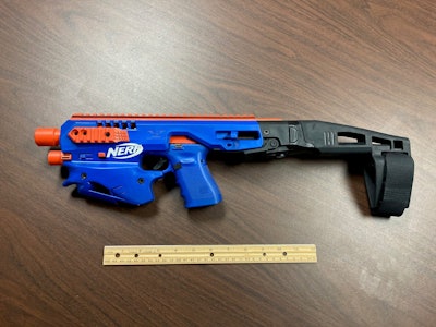 This modified Nerf gun housing a Glock 19 pistol was found during a North Carolina drug raid. (Photo: Catawba County SO)