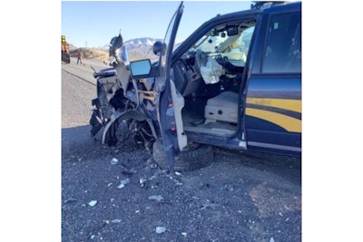 An Oregon State Police trooper responded to a wrong-way driver Friday, resulting in a head-on crash. (Photo: OSP)