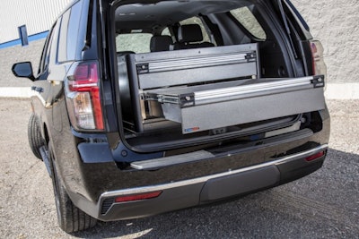 Tactical T40-302 CopBox Mounted IN A 2021 Chevy Tahoe PPV.