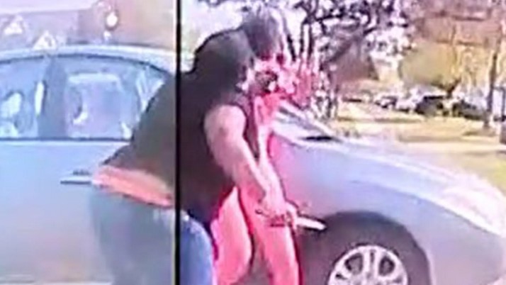 Ma'Khia Bryant charges at Tionna Bonner with what appears to be a knife. (Photo: Still from Officer Nicholas Reardon's body camera)