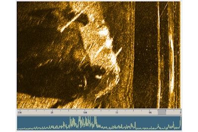 JW Fishers side scan sonar image of pickup truck at bottom of James River in South Dakota.