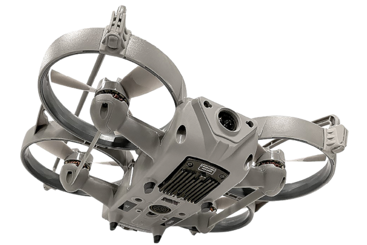 The Sky-Hero Loki Mk2 is a drone that was purpose built for building searches. It features rugged construction and shielded rotors so it can be bounced off walls.