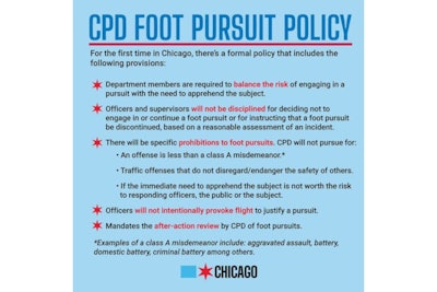 Chicago's new foot pursuit policy is designed to restrict officers from running after suspects.