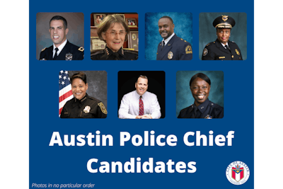 Seven law enforcement professionals are vying to be the next Austin police chief.