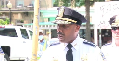 DC Police Chief Robert Contee briefs the press Friday about the city's rise in violent crime. (Photo: ABC 7 Screen Shot)