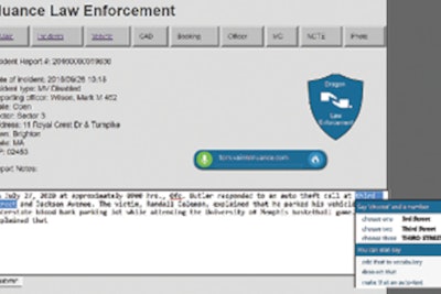 Nuance’s new cloud-based Dragon Professional Anywhere gives law enforcement officers the ability to create reports and take notes on computers and mobile devices in the field.