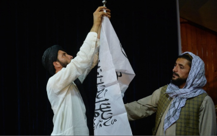 Raising Taliban Flag 081721