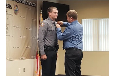 This 2019 photo shows Jason Raynor being sworn in as a Daytona Beach police officer. (Photo: Daytona Beach PD/Facebook)