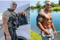 Patrol Lieutenant Eric Fields of the Morgan County Sheriff's Office (Left) is gaining fame for looking a lot like movie star Dwayne Johnson (right). (Photo: Morgan County SO and Instagram)