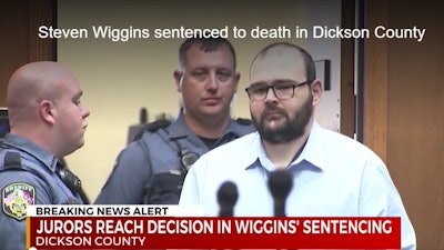 Steven Wiggins was sentenced to death Thursday for the 2018 murder of Dickson County (TN) Sheriff's Sergeant Daniel Baker. (Photo: WKRN Screen Shot)