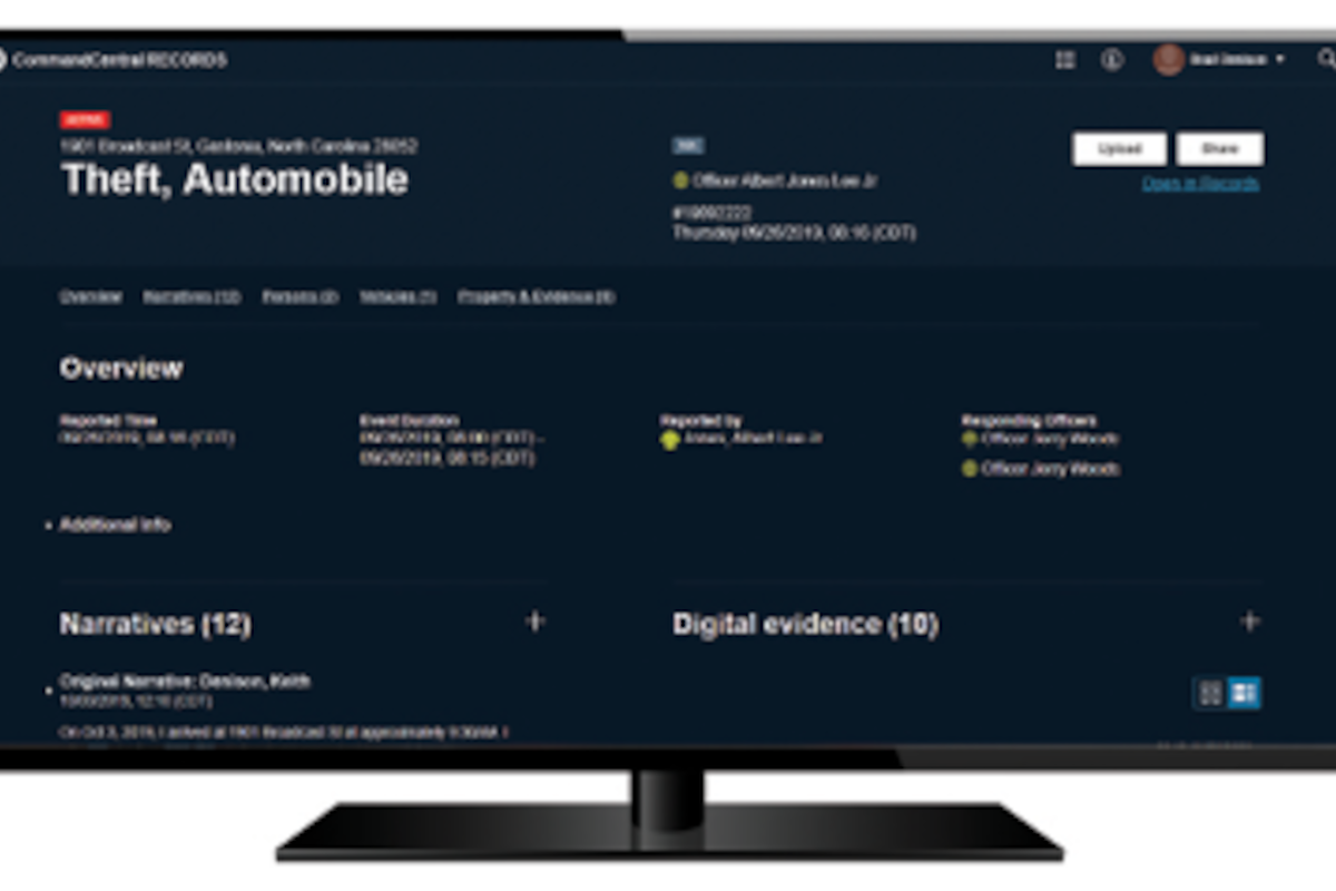 Once the call comes in, CommandCentral starts a case file and begins concentrating information and centralizing it so that everybody on your team has the same data.