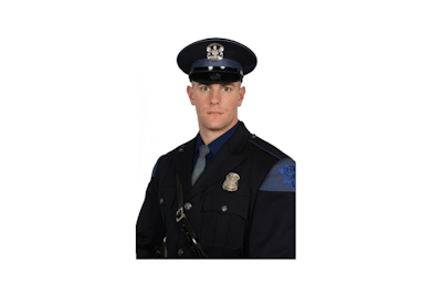 Trooper Jacob Strong of the Michigan State Police rescued a hospice patient from a burning home Wednesday night. (Photo: Michigan State Police)