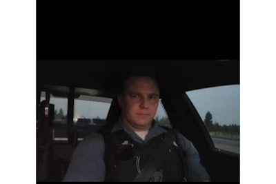 Oregon State Police Trooper Zachary Kowing is on leave after posting an instagram video in opposition to the state's vaccine mandate. The video was shot in uniform and inside his patrol vehicle. (Photo: Instagram screen shot)