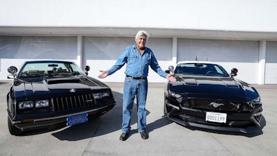 Jay Leno unveiled a pair of Ford Special Service Package Mustangs at the 2021 SEMA show in Las Vegas. (Photo: Jay Leno's Garage)