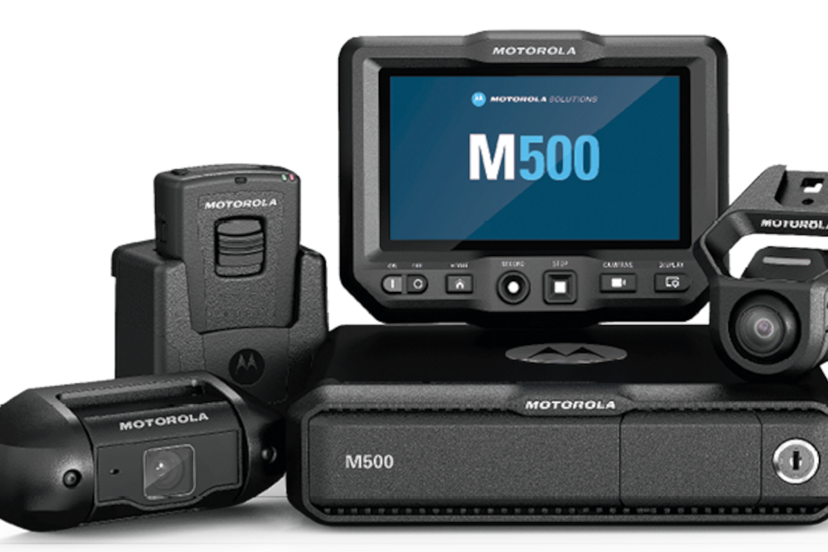 Motorola Solutions’ new M500 AI-enhanced in-vehicle video system captures high-definition video on both its front facing and cabin cameras. It integrates with the company’s V300 body-worn camera. Both use the Motorola Solutions CommandCentral Evidence software for backend management, storage, redaction, and file sharing.