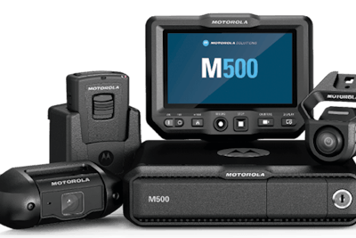 Motorola Solutions’ new M500 AI-enhanced in-vehicle video system captures high-definition video on both its front facing and cabin cameras. It integrates with the company’s V300 body-worn camera. Both use the Motorola Solutions CommandCentral Evidence software for backend management, storage, redaction, and file sharing.