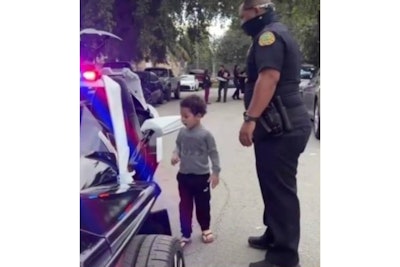 Miami police officers brought gifts to a three-year-old assault victim Friday. (Photo: Miami PD/Facebook)