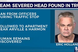 Eric Holland, 57, the driver failed to stop and ran from officers, police say. He is suspected in the theft of two trucks and human remains were found in one of them. (Photo: KLAS screen shot)