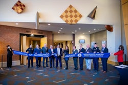 Officials cut the ribbon at a new Municipal Police Training Center in Massachusetts. Photo MTTC