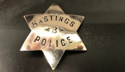 The great-granddaughter of a Hastings, MN, police officer who was slain in 1894 recently found her ancestor's badge. (Photo: Hastings PD)
