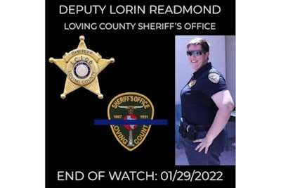 Loving County (TX) Sheriff’s Deputy Lorin Readmond was killed in a crash Saturday. (Photo: Loving County SO)