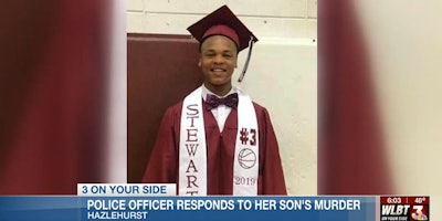 Charles Stewart, Jr., 20, was shot dead Sunday in Hazlehurst, MS. His mother was the first officer on the scene. (Photo: WLBT screen shot)