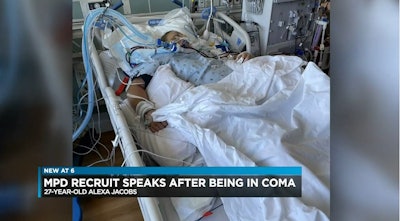 Maui Police recruit Alexa Jacobs, a former college athlete, suffered heatstroke during training, was hospitalized with high fever, and fell into a coma last month. (Photo: Hawaii News Now screen shot)