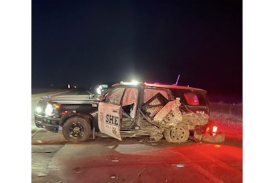 An Adams County (CO) Sheriff's deputy used his vehicle to stop a wrong-way driver Monday night. (Photo: Adams County SO)